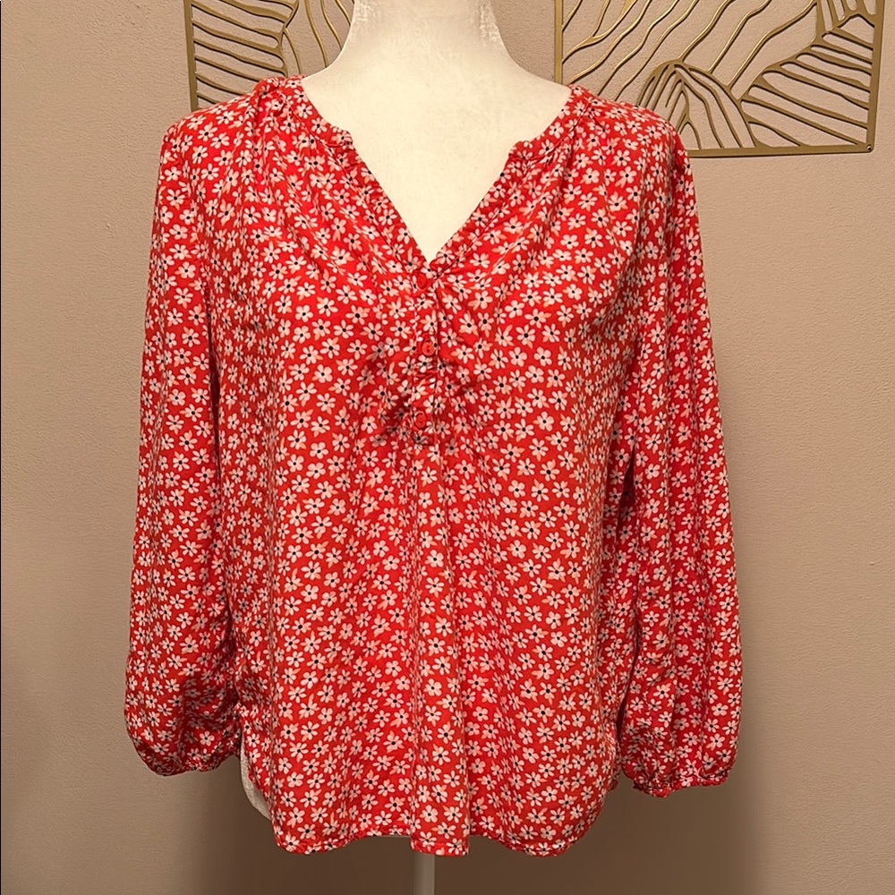 Red Floral Women's Top